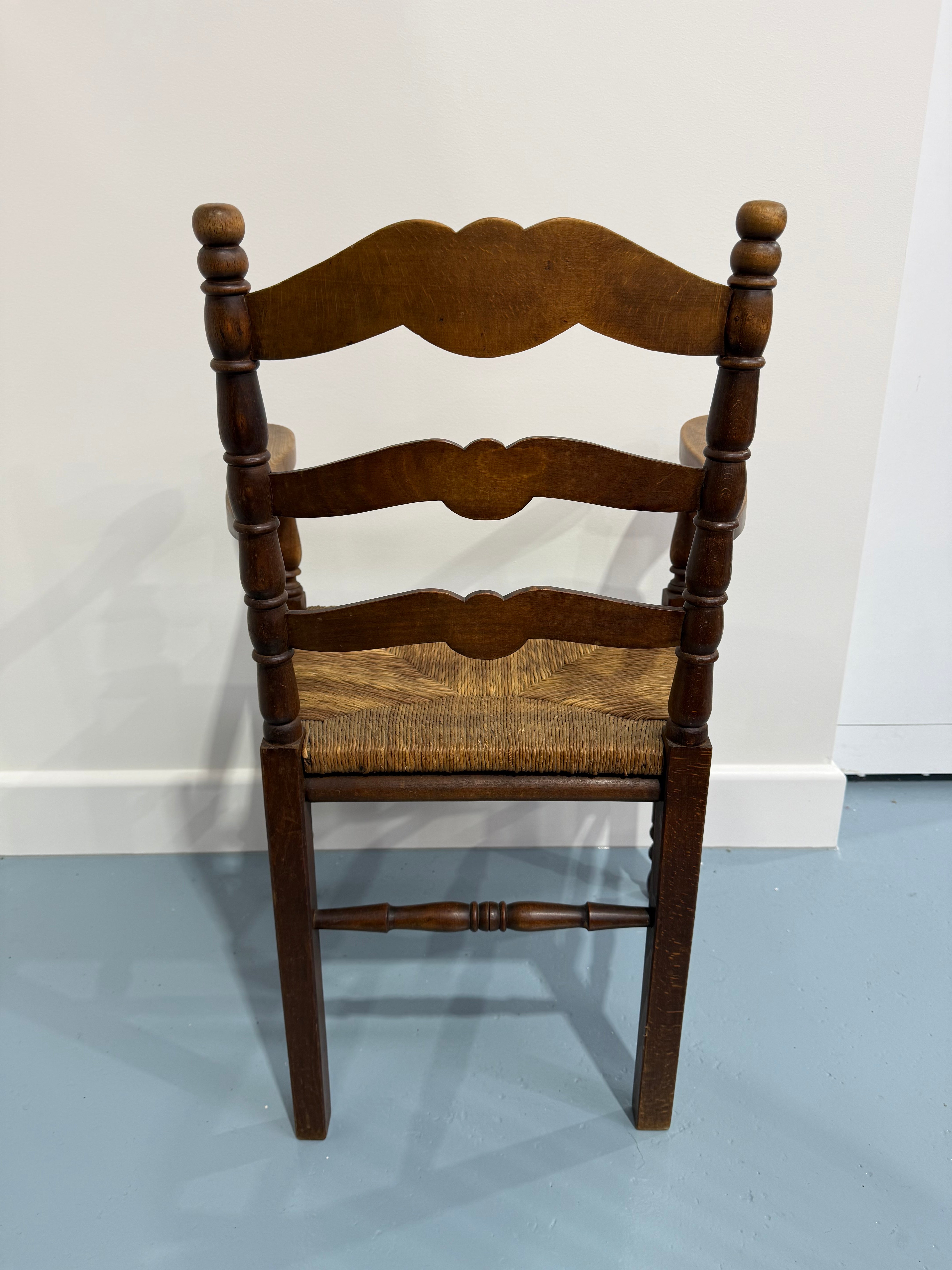 French Provincial Carver Chair With Rush Seat