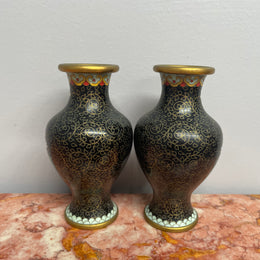 Pair of Vintage Chinese Cloisonne Vases