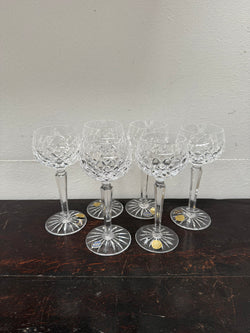 Vintage Set 6 Bohemia Hand Cut Lead Crystal Hock Wine Glasses | Antique & Vintage | Moonee Ponds Antiques | Australia Wide Delivery