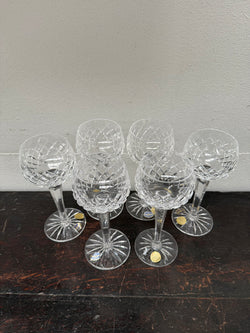 Vintage Set 6 Bohemia Hand Cut Lead Crystal Hock Wine Glasses | Antique & Vintage | Moonee Ponds Antiques | Australia Wide Delivery