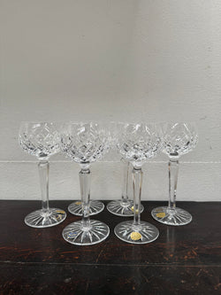 Vintage Set 6 Bohemia Hand Cut Lead Crystal Hock Wine Glasses | Antique & Vintage | Moonee Ponds Antiques | Australia Wide Delivery