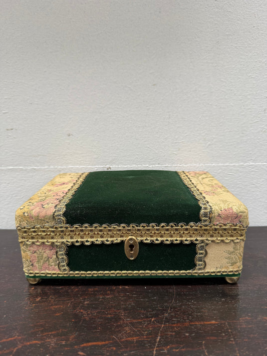 Vintage Tapestry Covered Jewellery Box