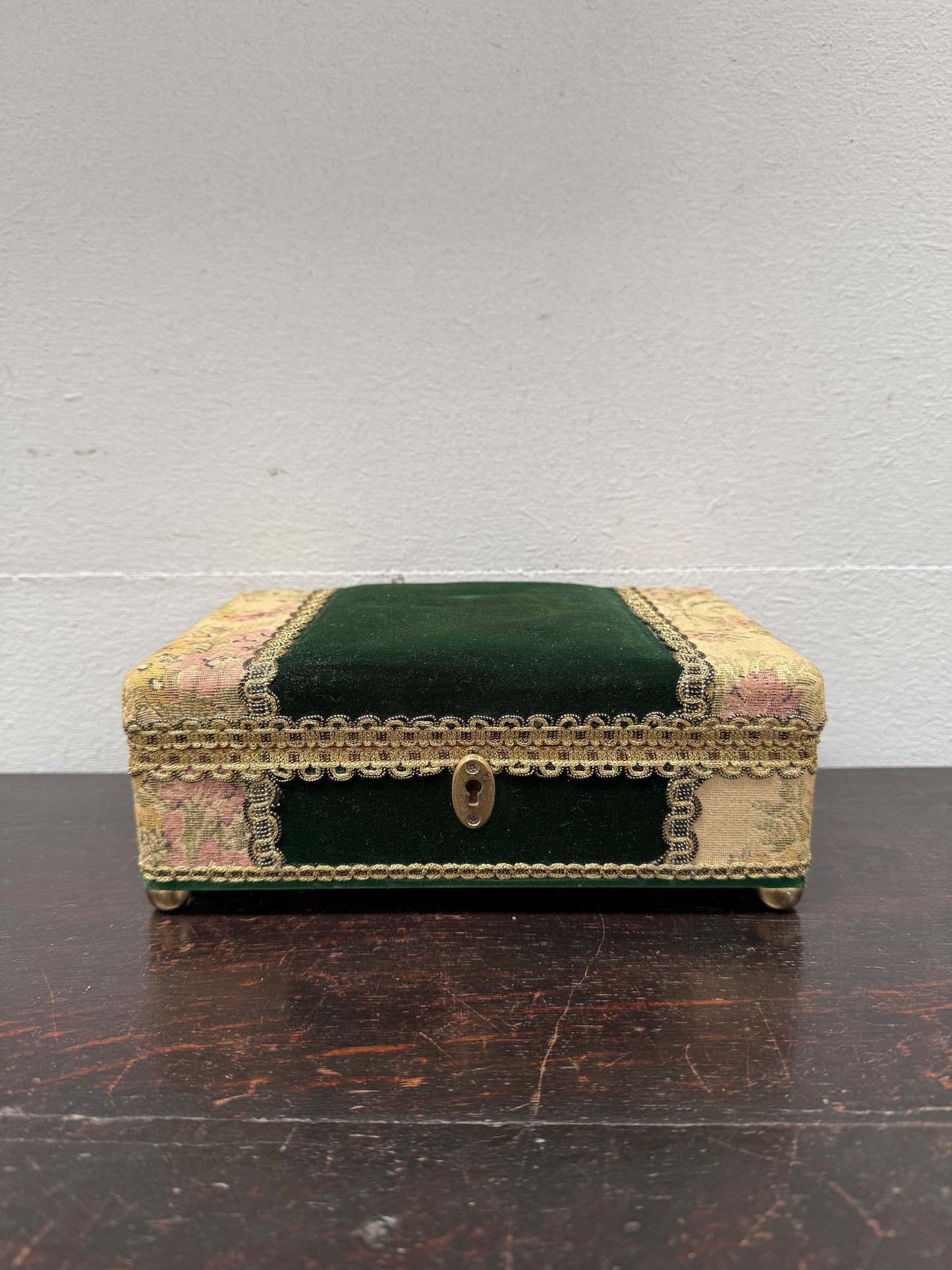 Vintage Tapestry Covered Jewellery Box