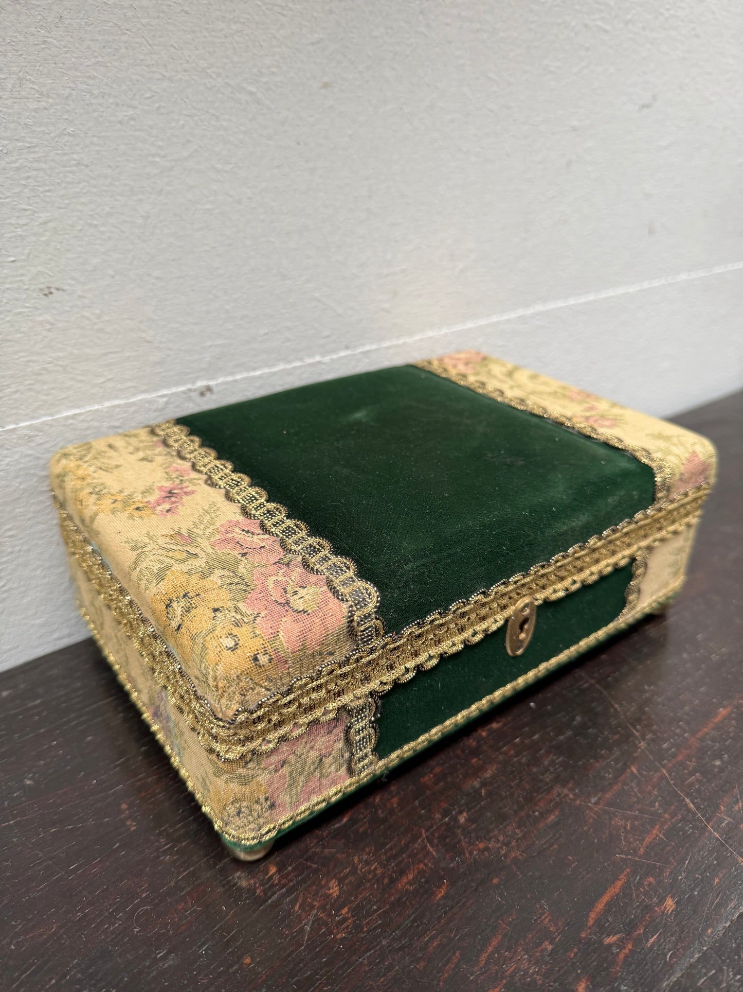 Vintage Tapestry Covered Jewellery Box