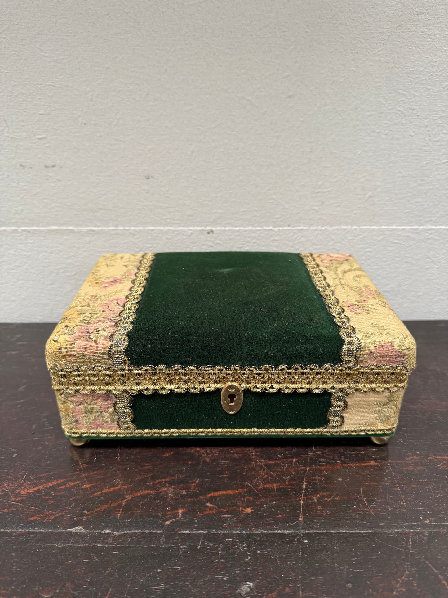 Vintage Tapestry Covered Jewellery Box