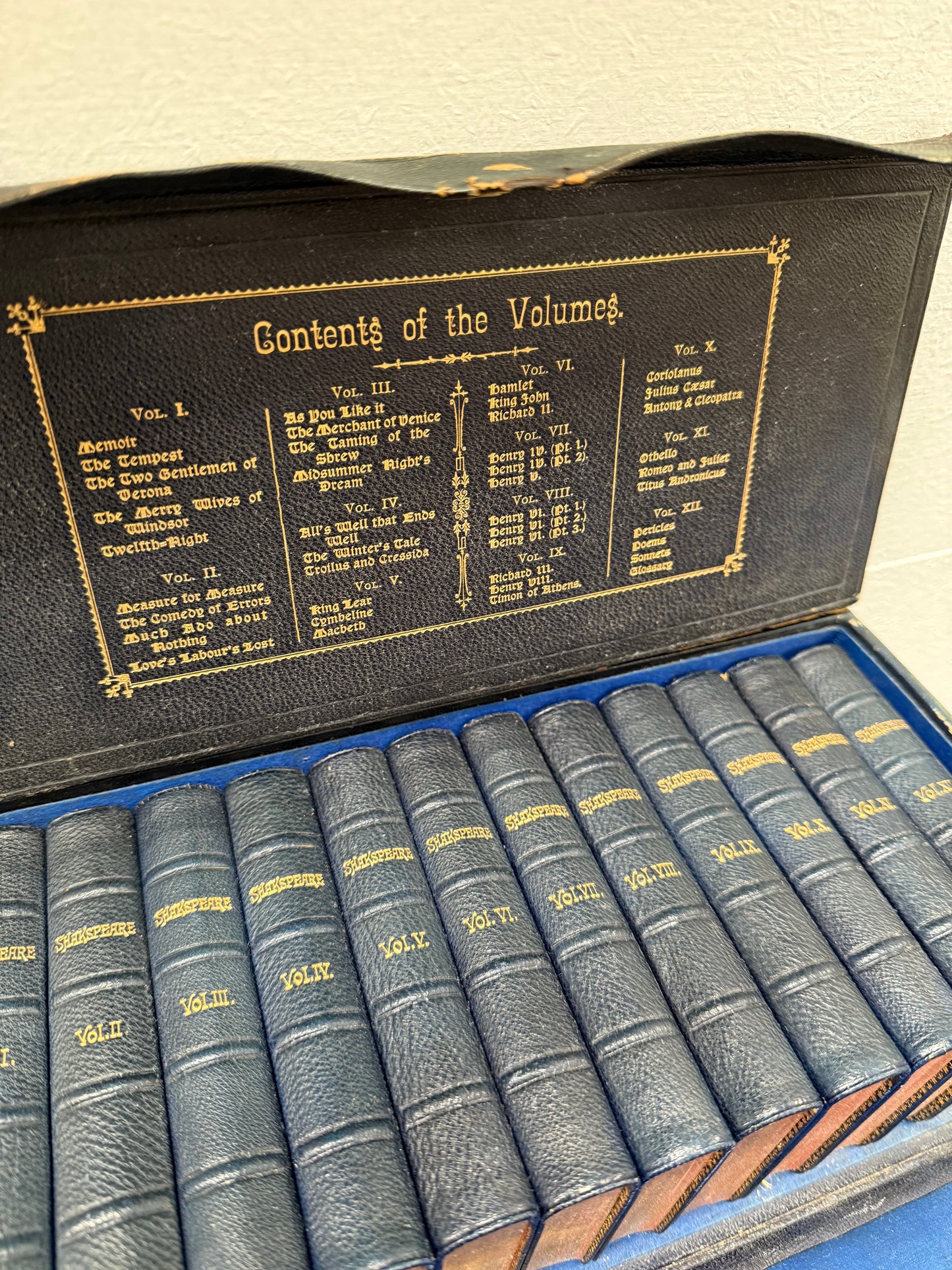 Rare Set of the Complete Works of Shakespeare 12 Volumes in Leather Presentation Case