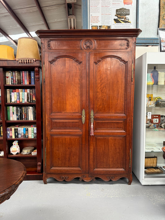 Louis XV Style Fruitwood 2 Door Armoire.  Circ: 1880.