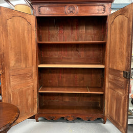Louis XV Style Fruitwood 2 Door Armoire Circa: 1880.