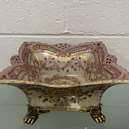Pretty Decorative Pink and Gold Bowl