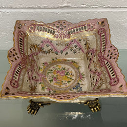 Pretty Decorative Pink and Gold Bowl