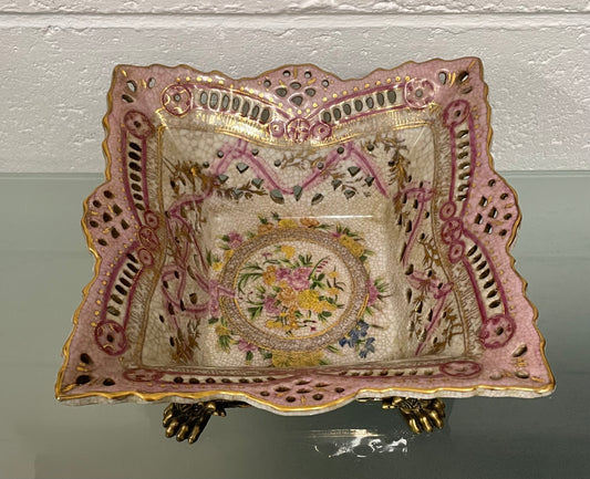 Pretty Decorative Pink and Gold Bowl
