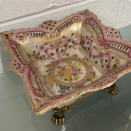 Pretty Decorative Pink and Gold Bowl