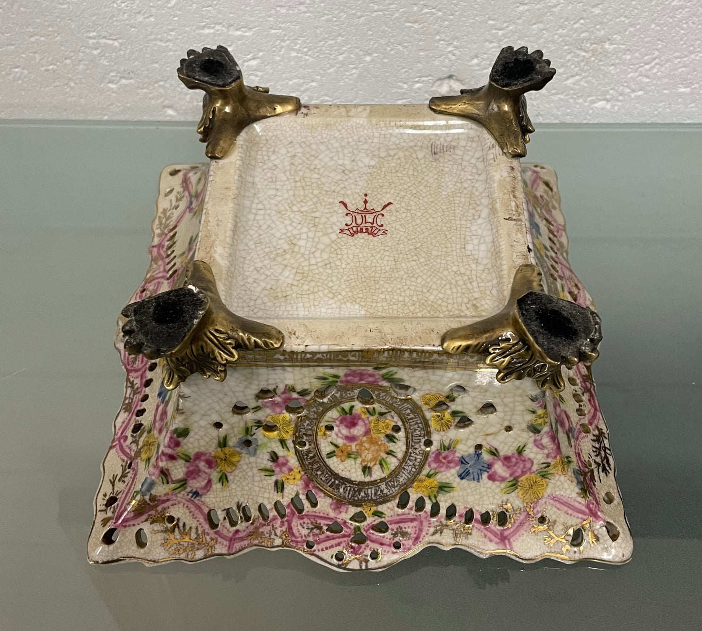 Pretty Decorative Pink and Gold Bowl