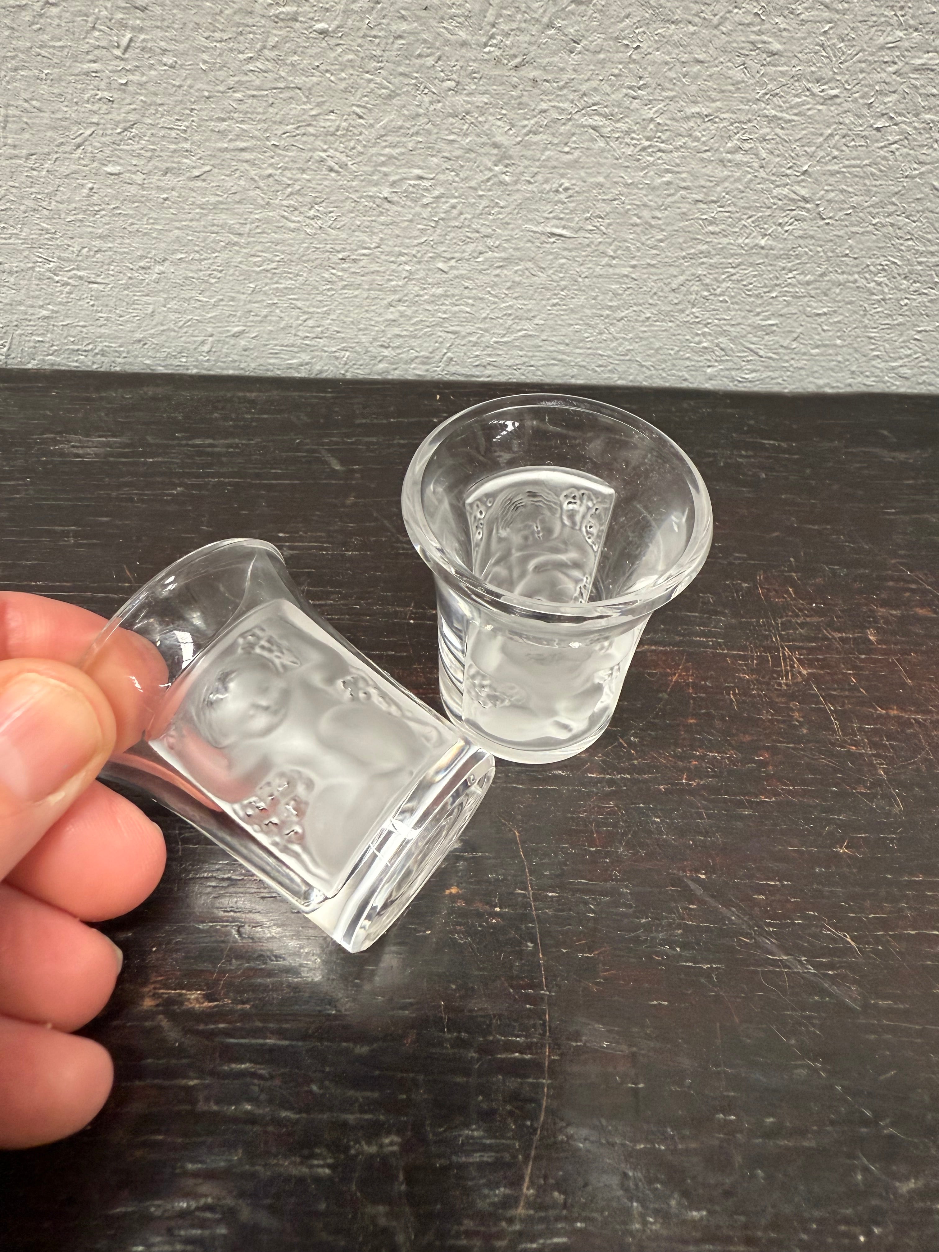 Set of Two Lalique "Enfant" Shot Glasses | Antique & Vintage | Moonee Ponds Antiques | Australia Wide Delivery