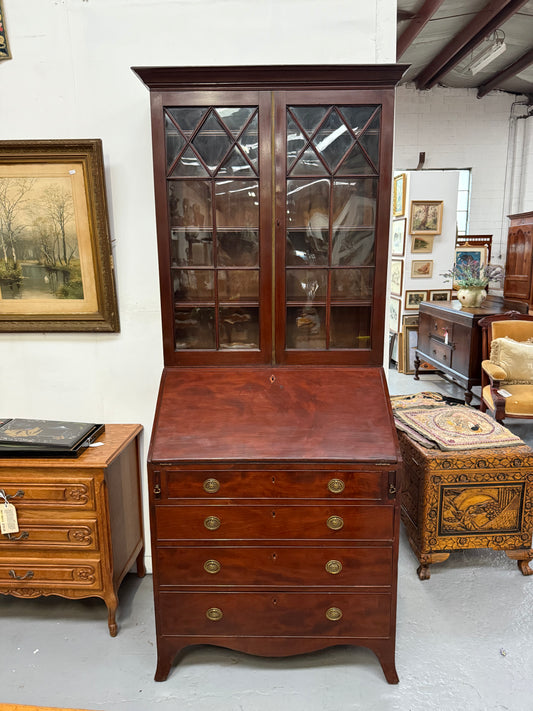 Desirable George 3rd Mahogany Bureau Bookcase