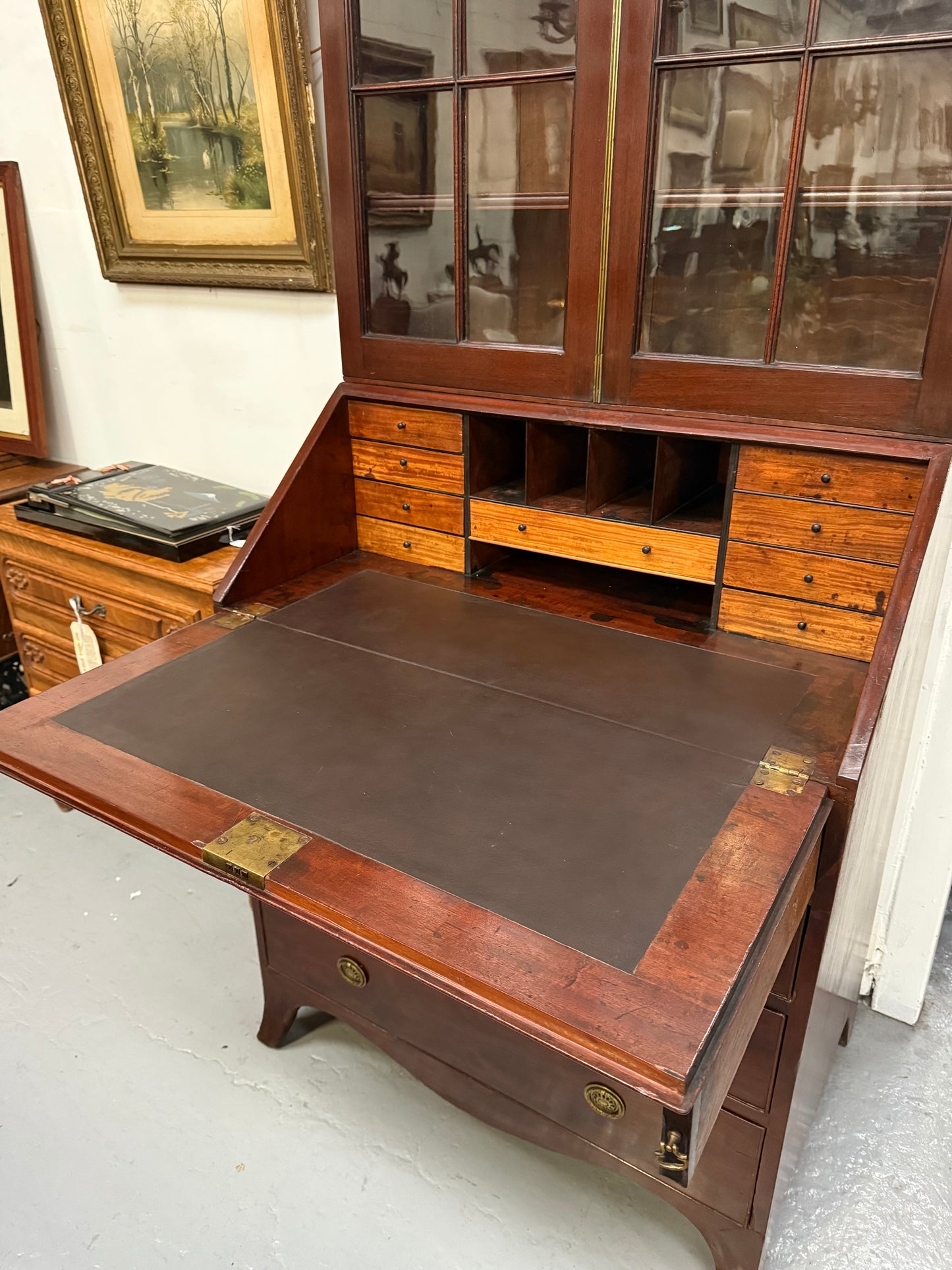Desirable George 3rd Mahogany Bureau Bookcase