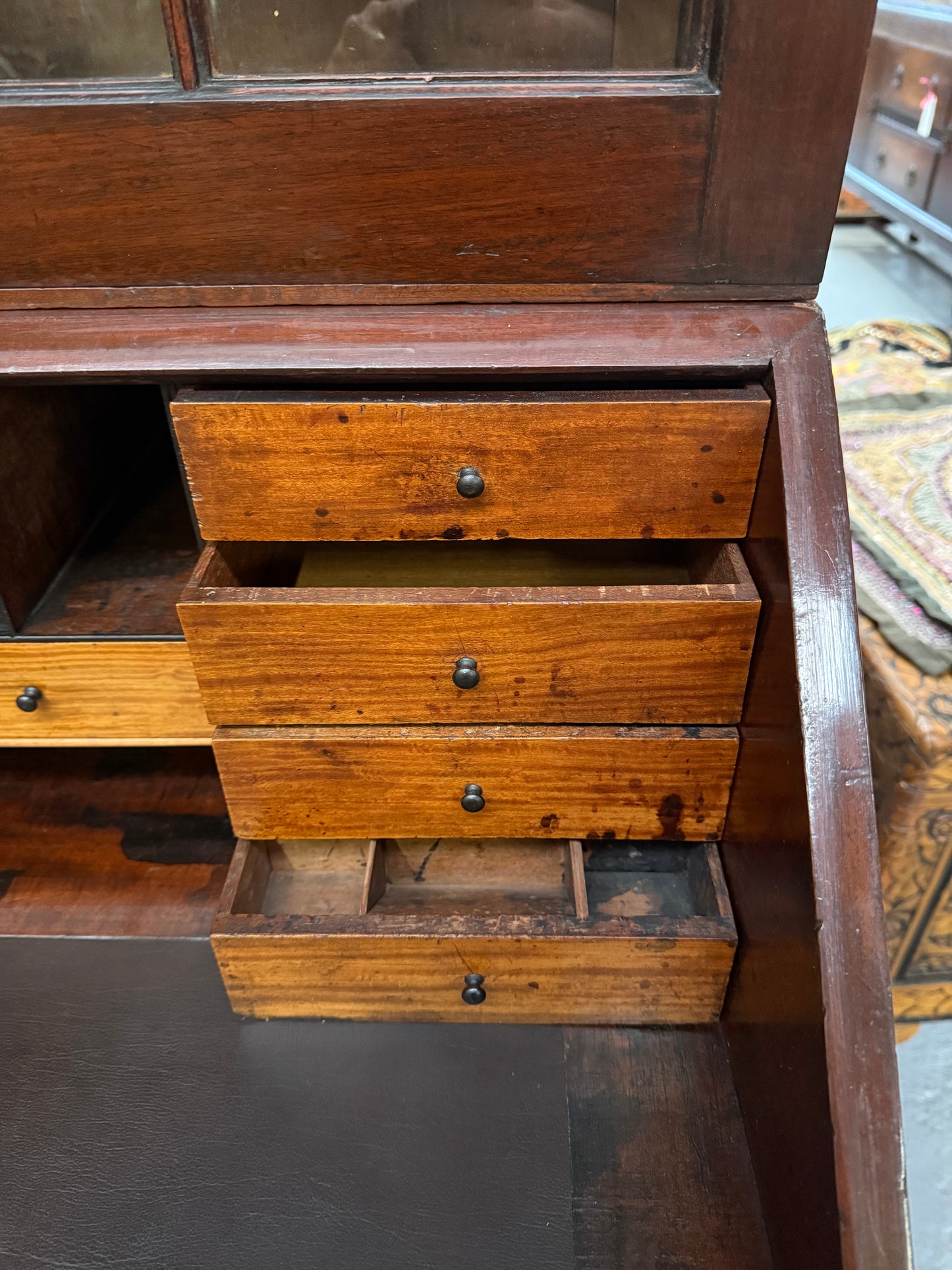 Desirable George 3rd Mahogany Bureau Bookcase