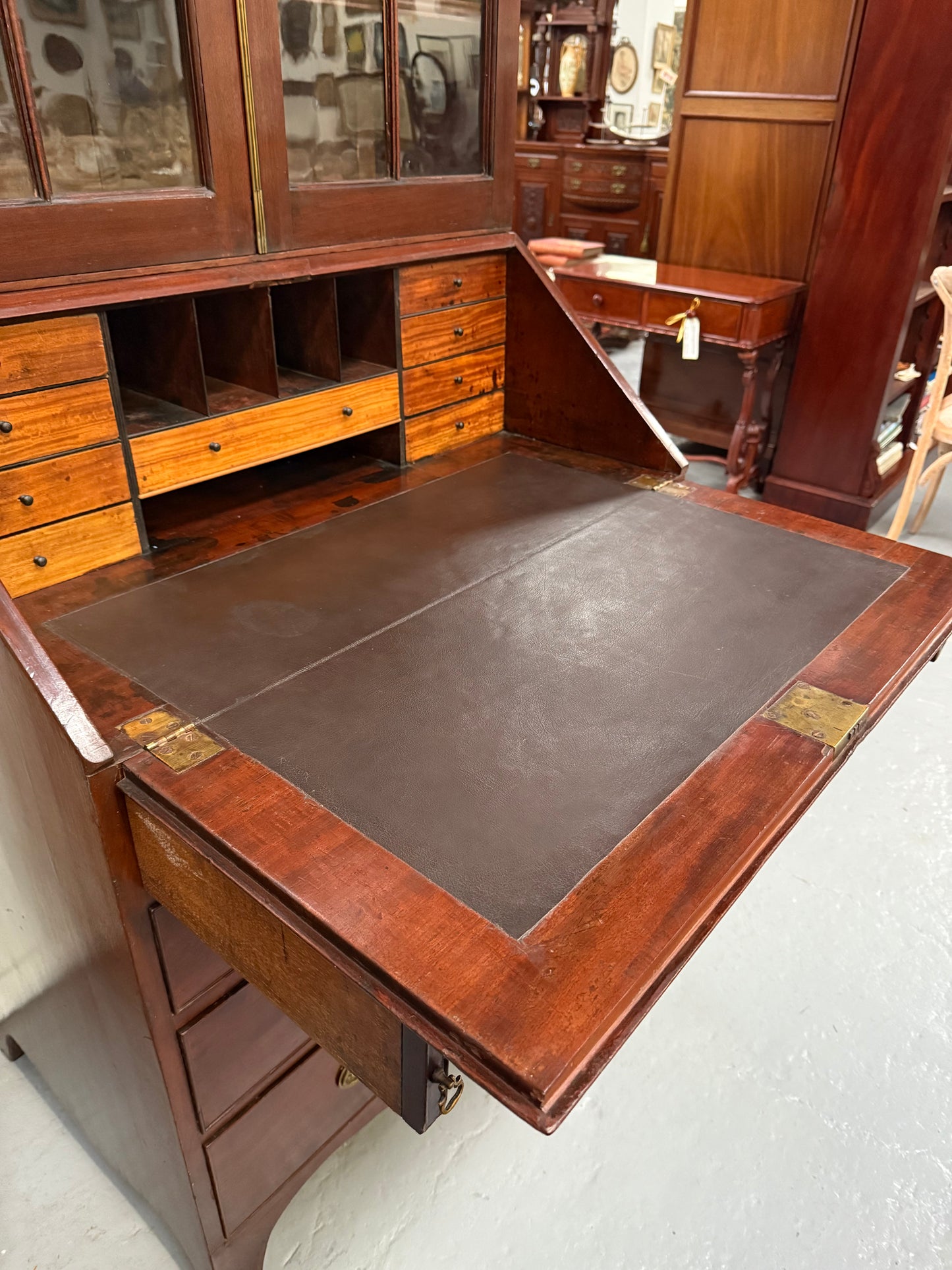 Desirable George 3rd Mahogany Bureau Bookcase