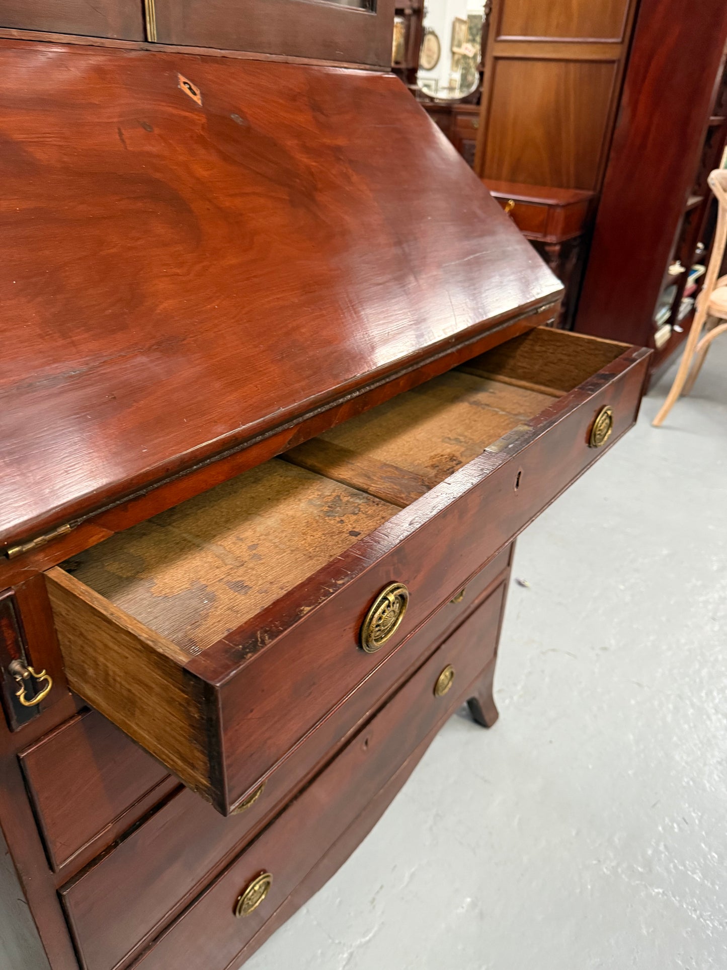 Desirable George 3rd Mahogany Bureau Bookcase