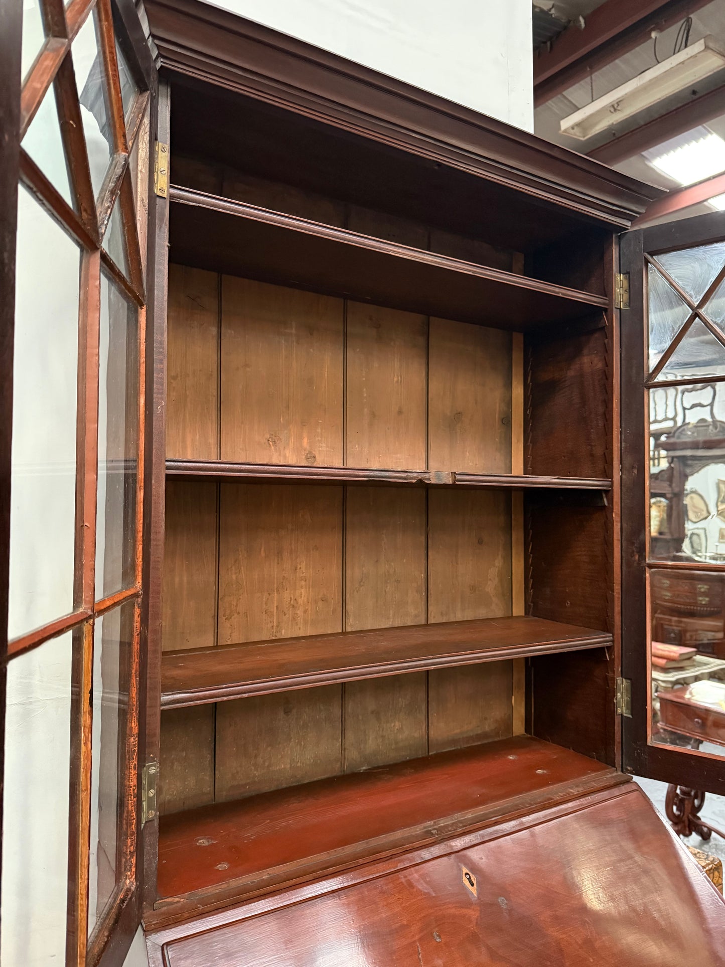 Desirable George 3rd Mahogany Bureau Bookcase