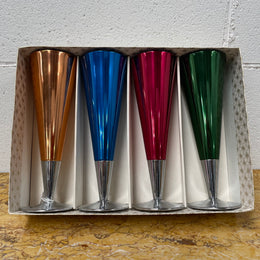 Boxed Set Of Four Anodized Retro Champagne Glasses