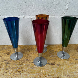 Boxed Set Of Four Anodized Retro Champagne Glasses