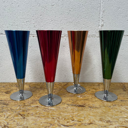 Boxed Set Of Four Anodized Retro Champagne Glasses