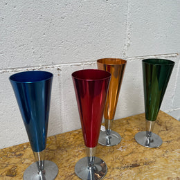 Boxed Set Of Four Anodized Retro Champagne Glasses
