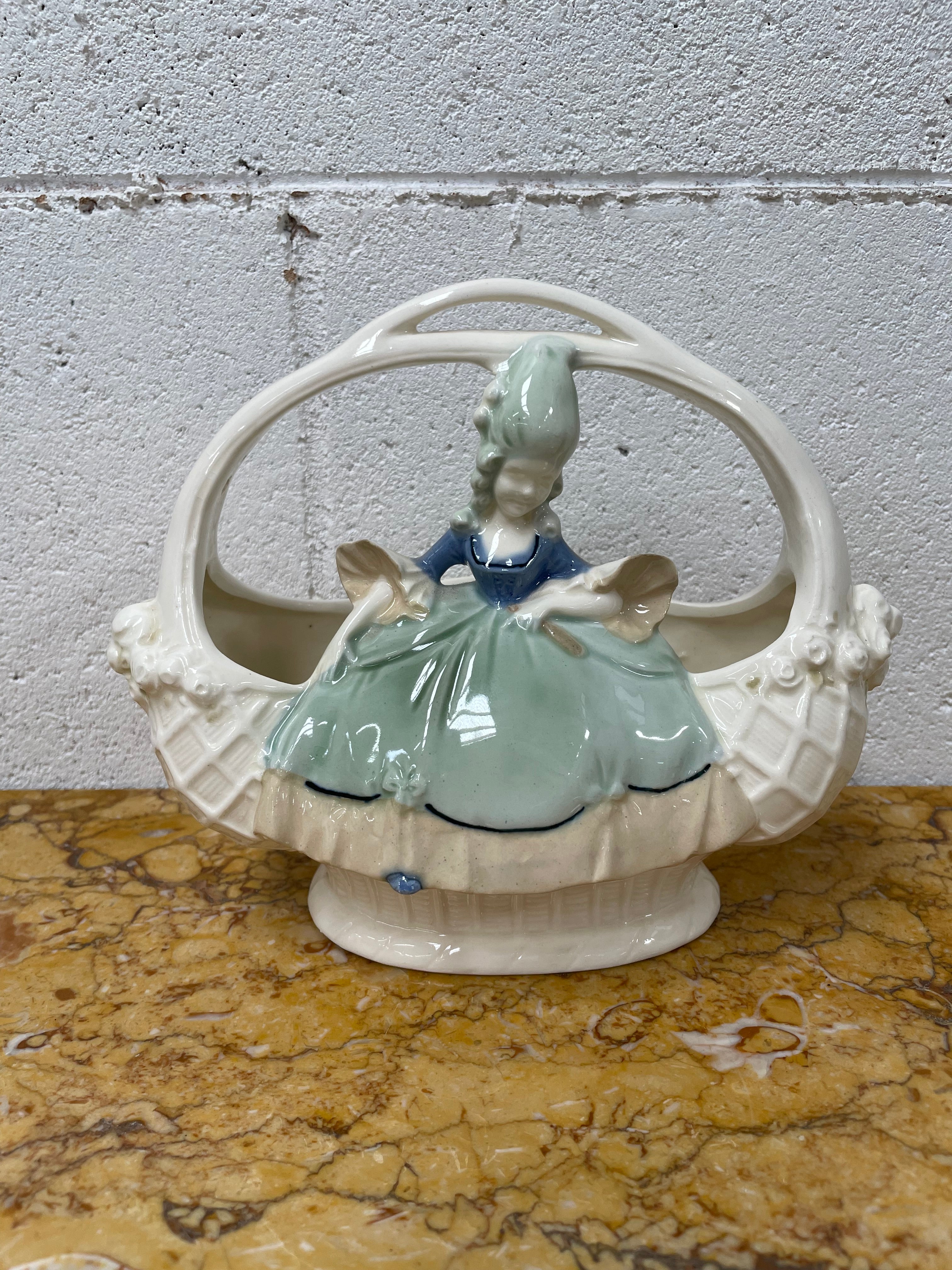 Antique Figurine Vase Basket | Antique & Vintage | Moonee Ponds Antiques | Australia Wide Delivery