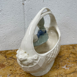 Antique Figurine Vase Basket