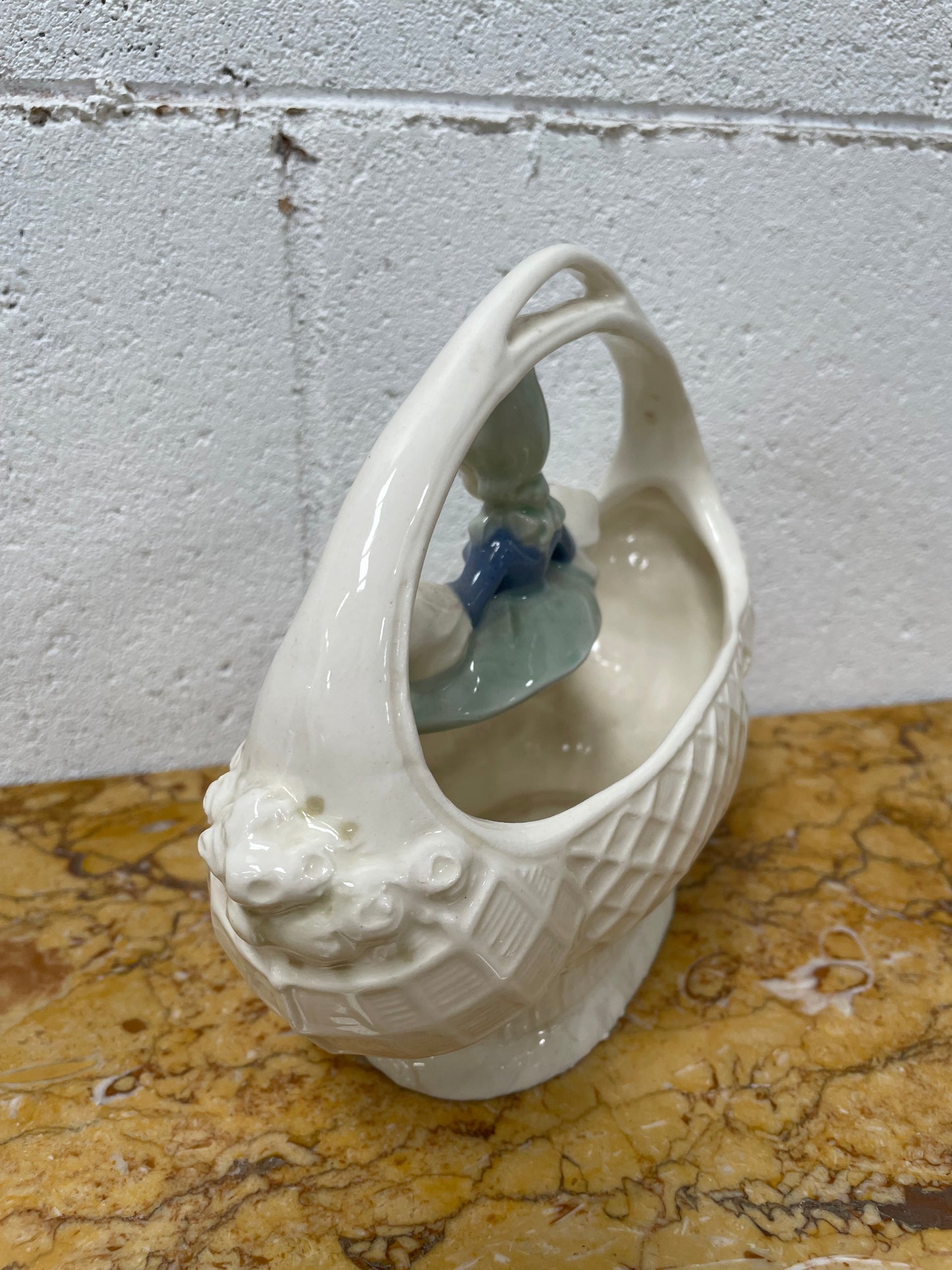 Antique Figurine Vase Basket