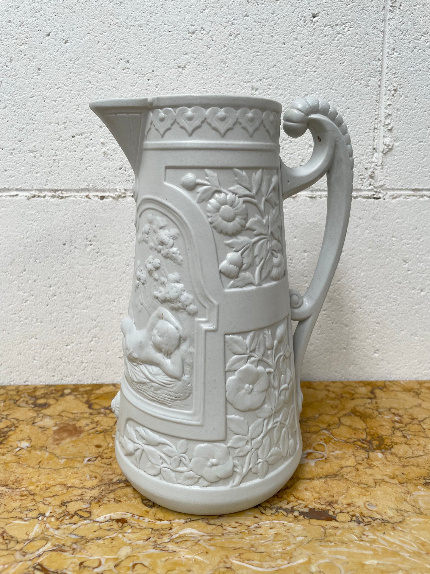 Large Moulded Stoneware Pitcher