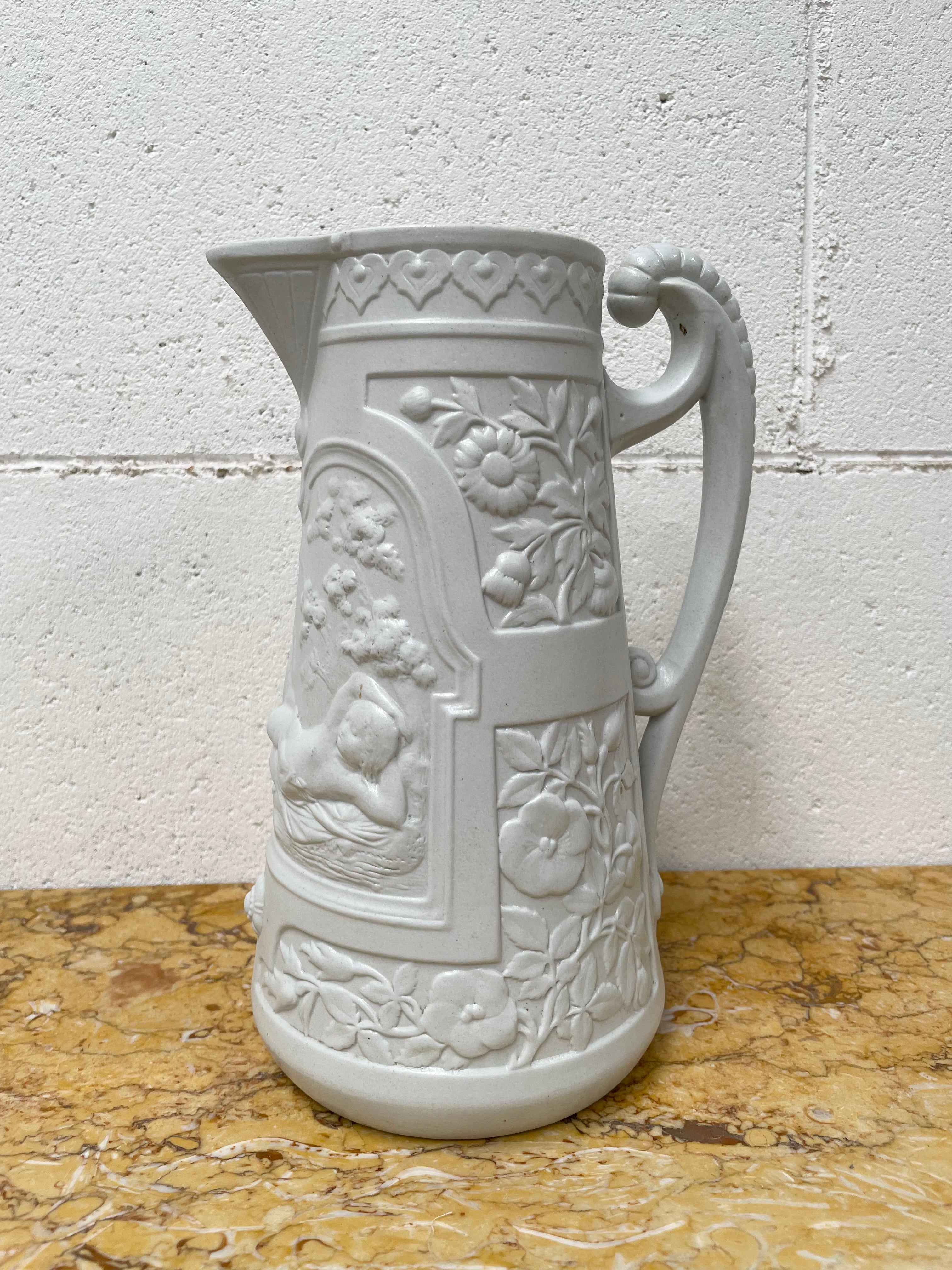 Large Moulded Stoneware Pitcher | Antique & Vintage | Moonee Ponds Antiques | Australia Wide Delivery