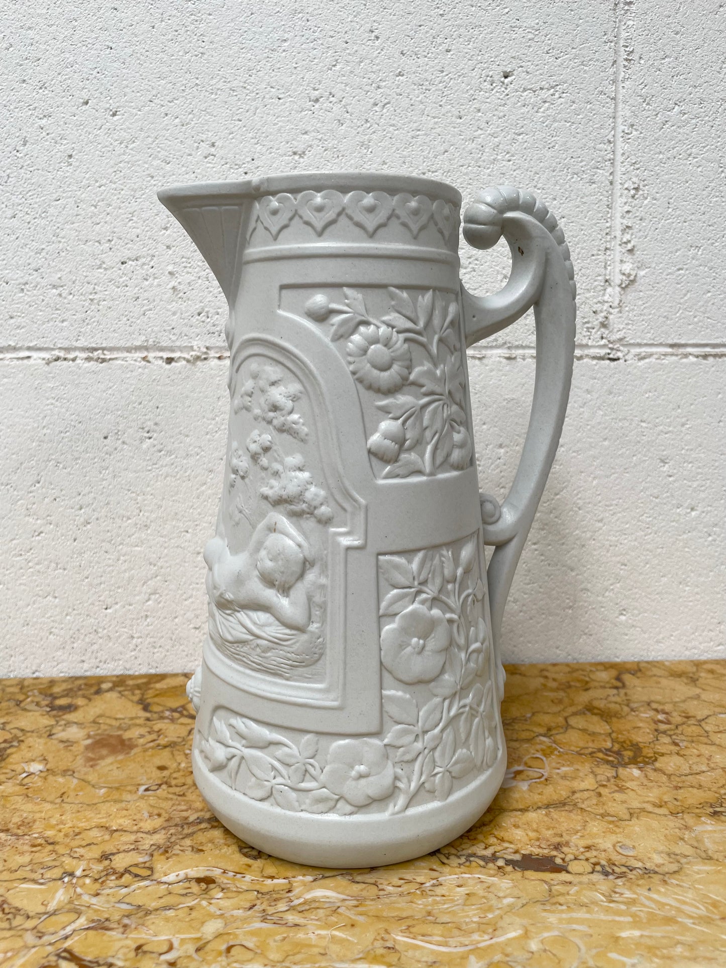 Large Moulded Stoneware Pitcher