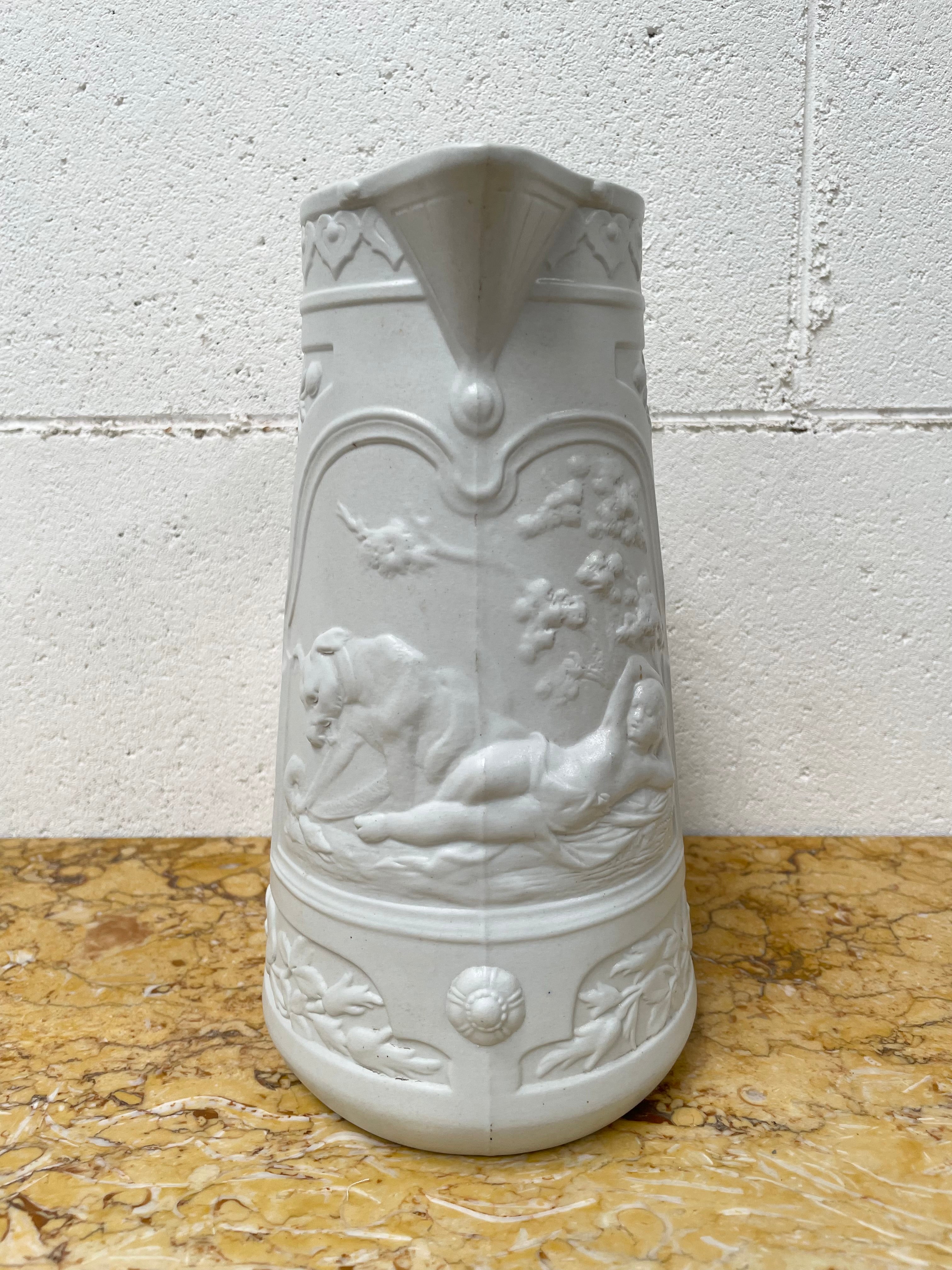 Large Moulded Stoneware Pitcher