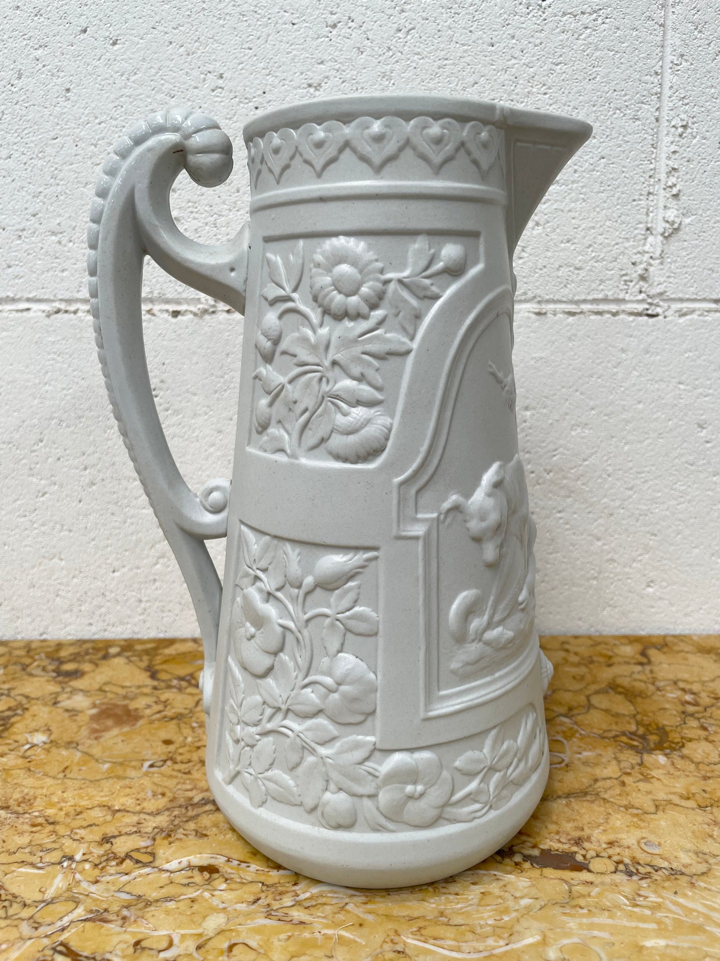 Large Moulded Stoneware Pitcher