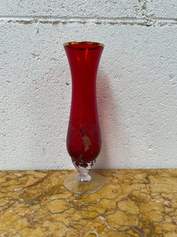 Miniature Bohemian Ruby & Gilt Vase | Antique & Vintage | Moonee Ponds Antiques | Australia Wide Delivery