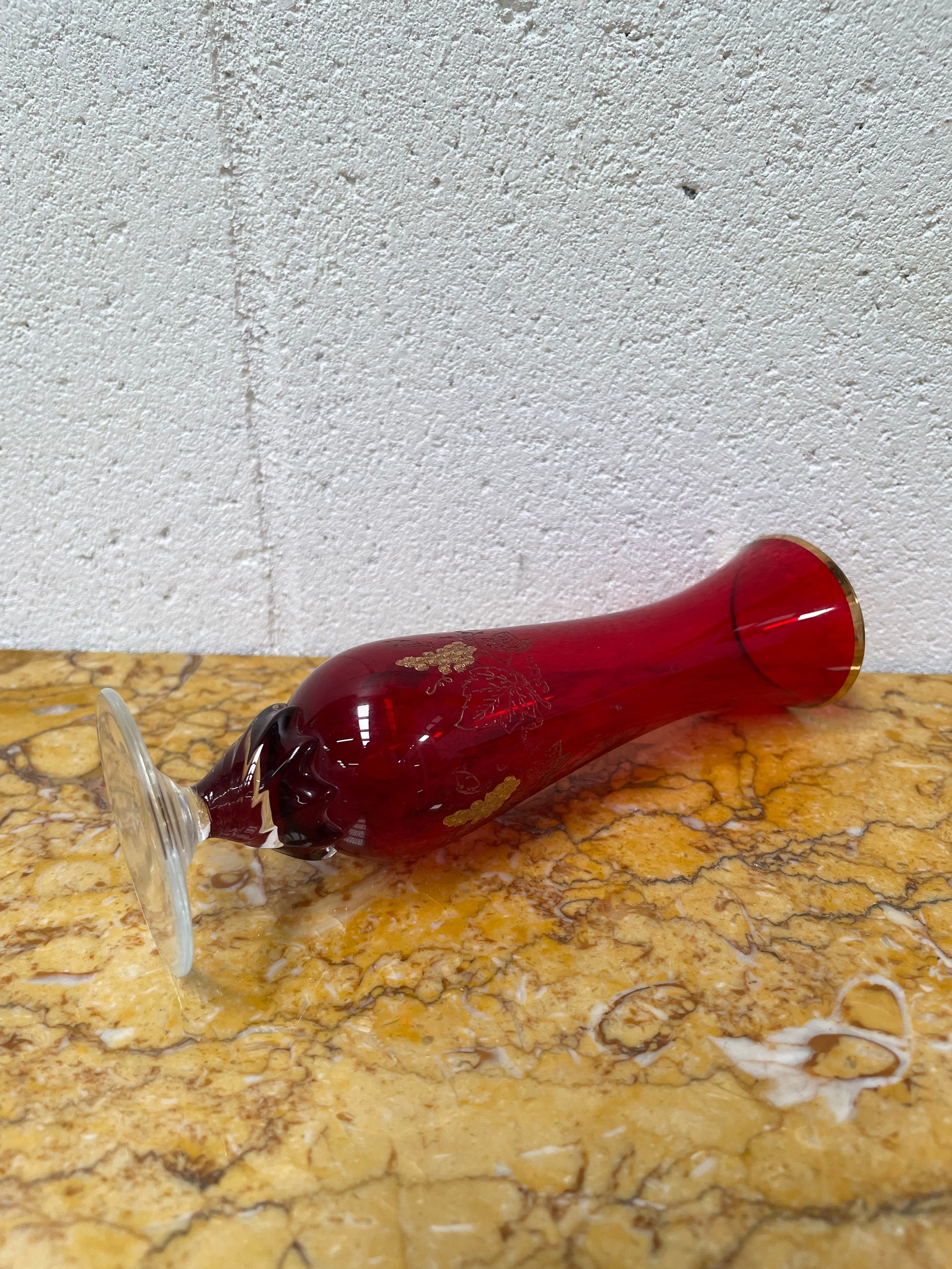 Miniature Bohemian Ruby & Gilt Vase | Antique & Vintage | Moonee Ponds Antiques | Australia Wide Delivery