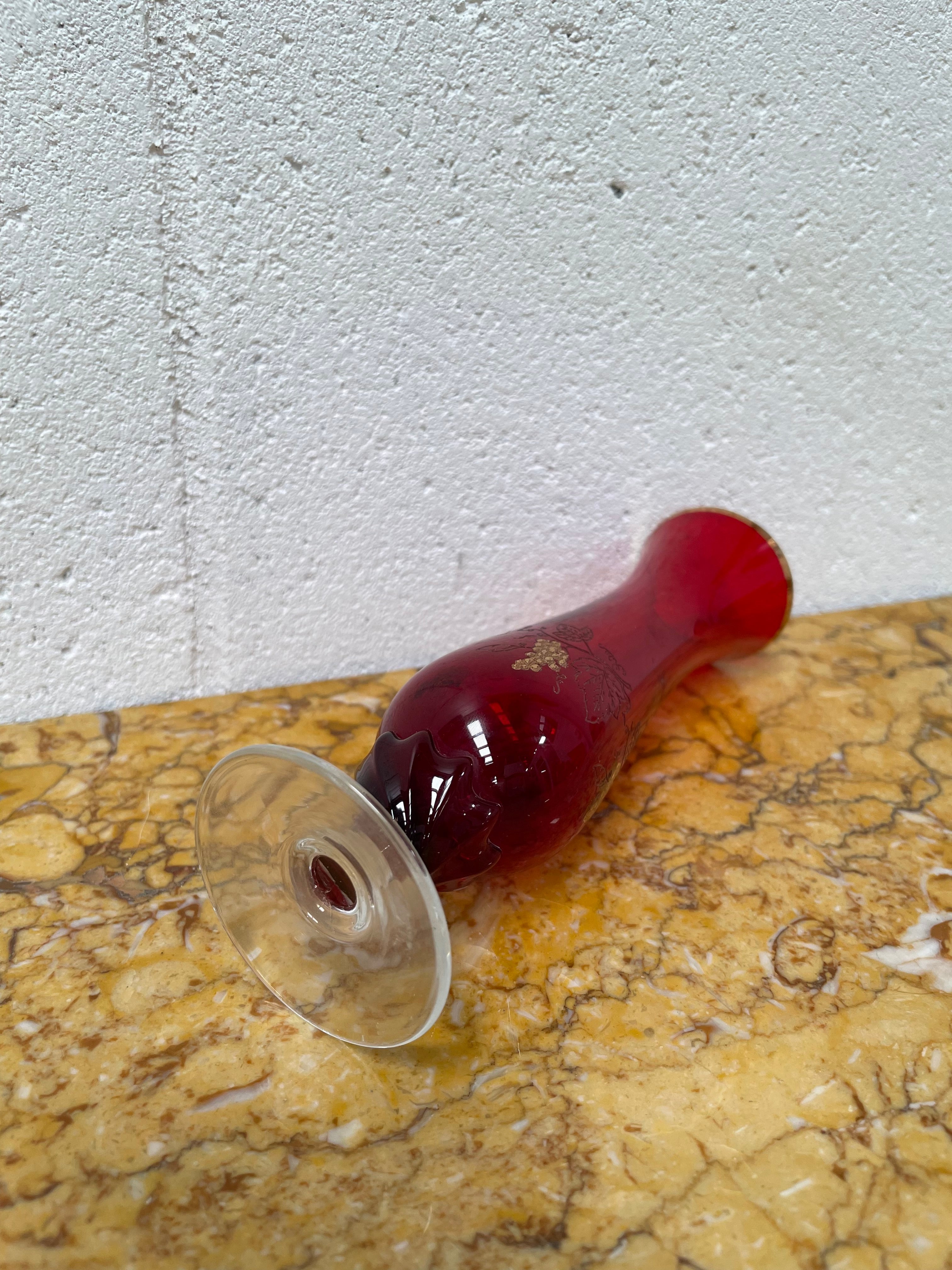 Miniature Bohemian Ruby & Gilt Vase | Antique & Vintage | Moonee Ponds Antiques | Australia Wide Delivery