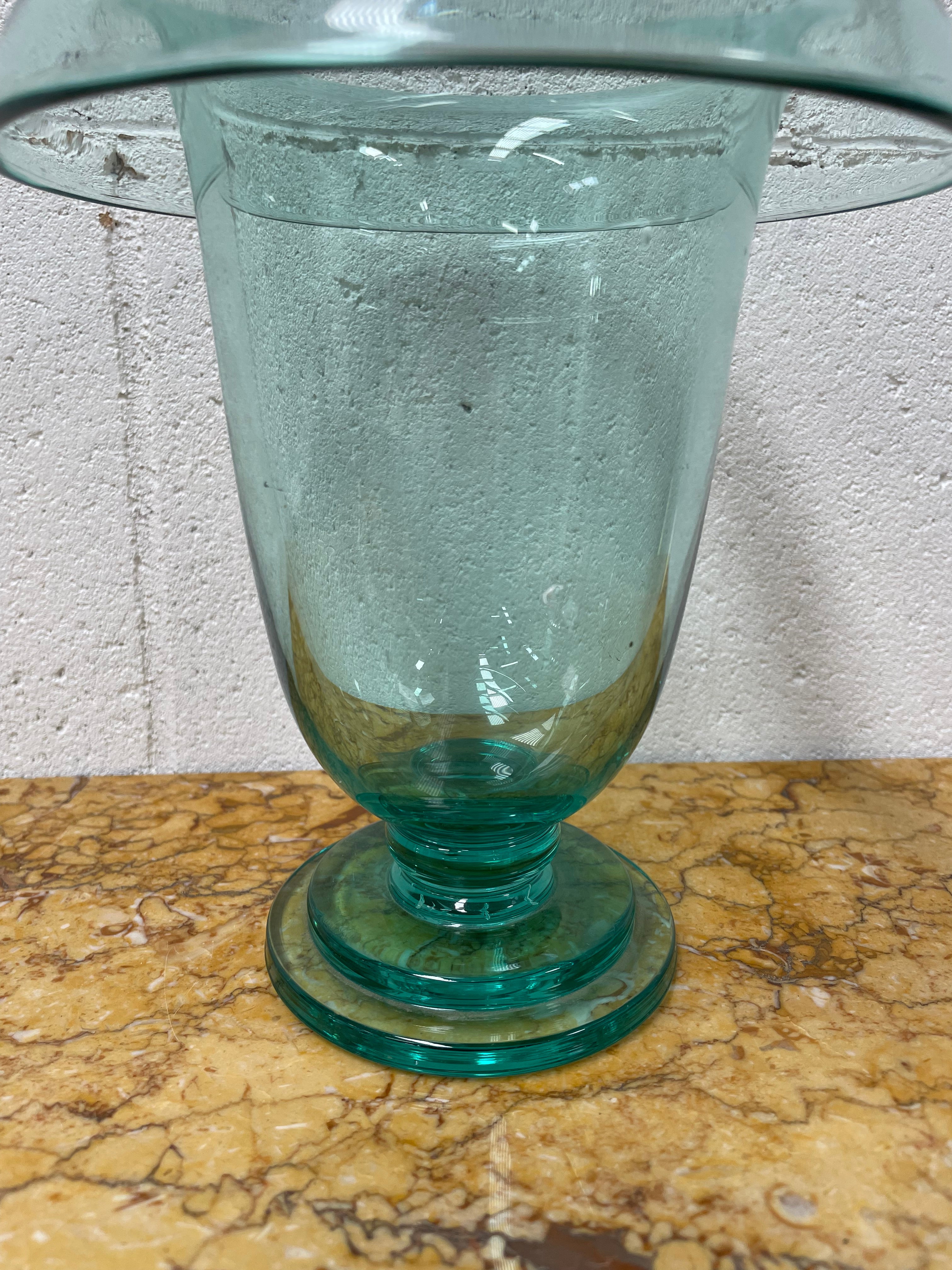Unusual Rolled Edge Deco Green Vase | Antique & Vintage | Moonee Ponds Antiques | Australia Wide Delivery
