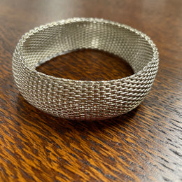 Sterling Silver Wide Mesh Bracelet