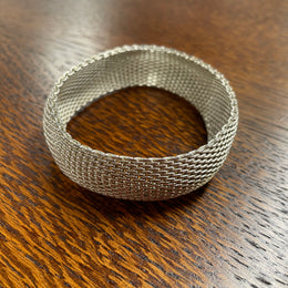 Sterling Silver Wide Mesh Bracelet