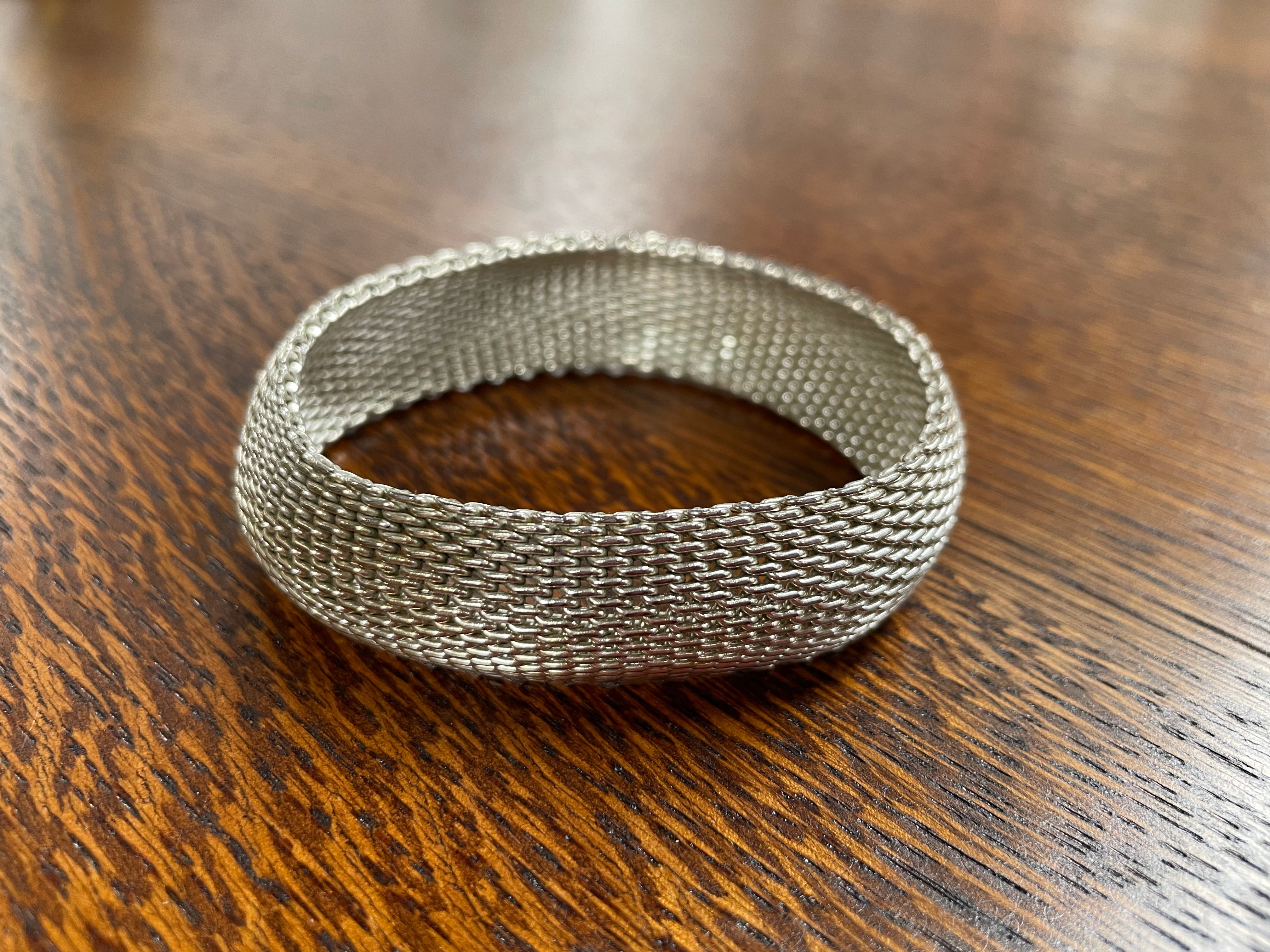 Sterling Silver Wide Mesh Bracelet | Antique & Vintage | Moonee Ponds Antiques | Australia Wide Delivery