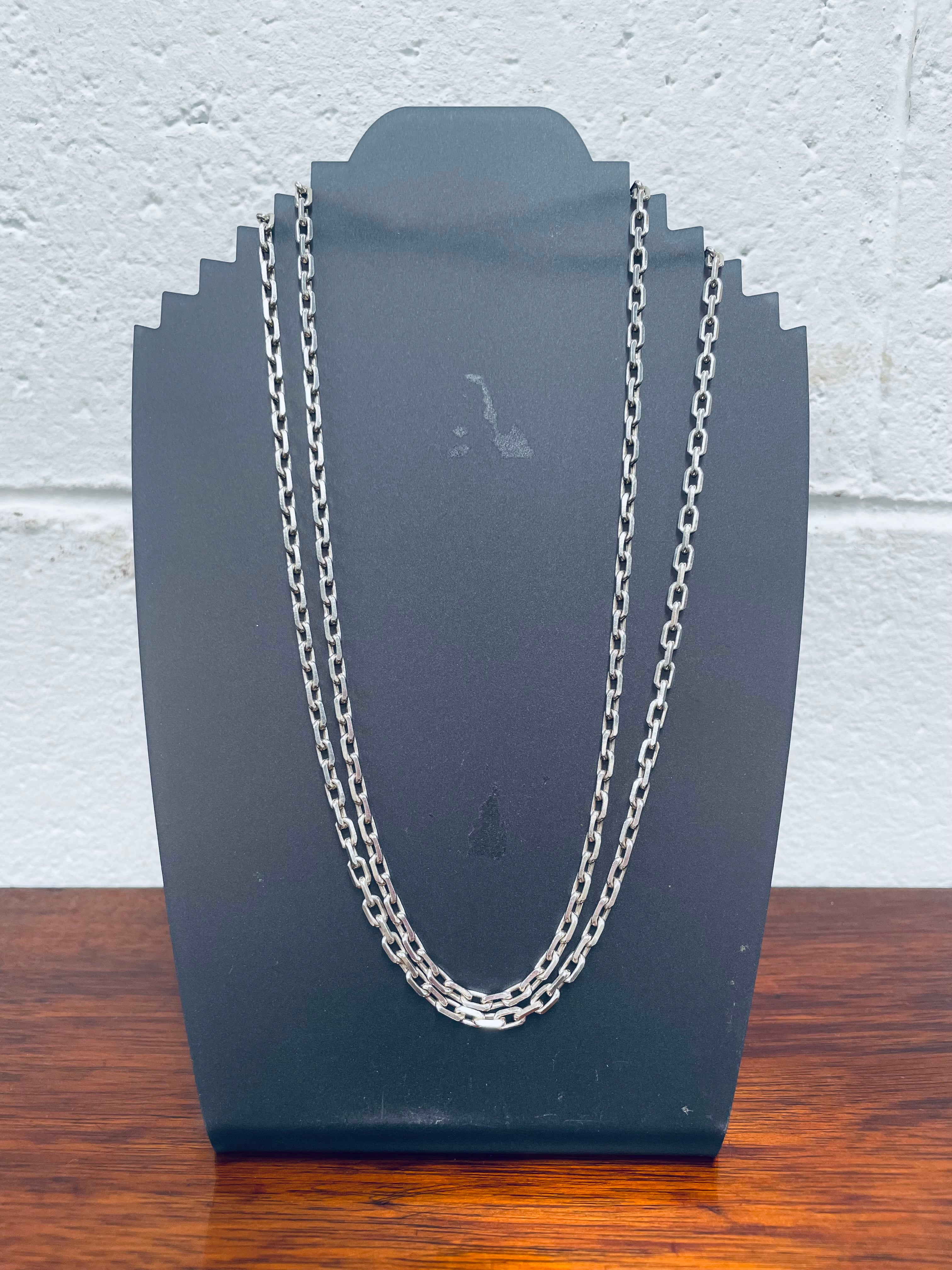 Lovely Long Silver Link Chain 90 cm | Antique & Vintage | Moonee Ponds Antiques | Australia Wide Delivery