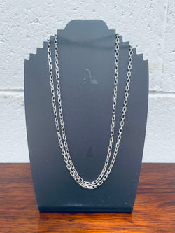 Lovely Long Silver Link Chain 90 cm | Antique & Vintage | Moonee Ponds Antiques | Australia Wide Delivery