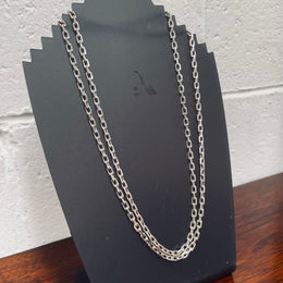 Lovely Long Silver Link Chain 90 cm