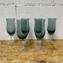 Set of Six Italian Coloured Glasses in Orig Box