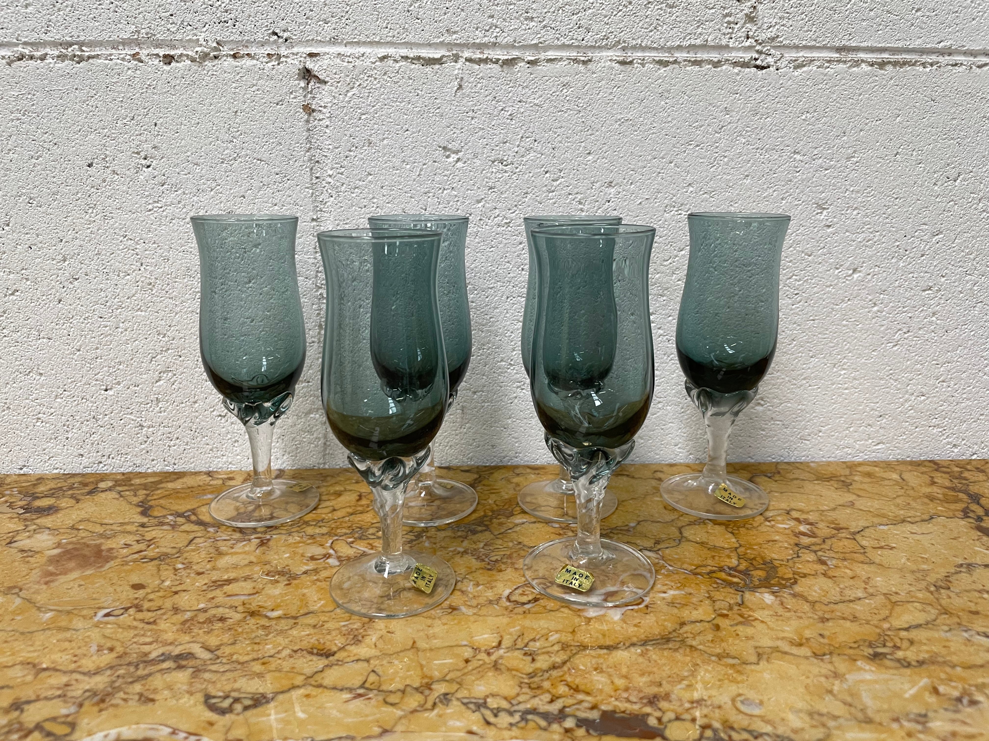 Set of Six Italian Coloured Glasses in Orig Box | Antique & Vintage | Moonee Ponds Antiques | Australia Wide Delivery
