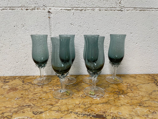 Set of Six Italian Coloured Glasses in Orig Box