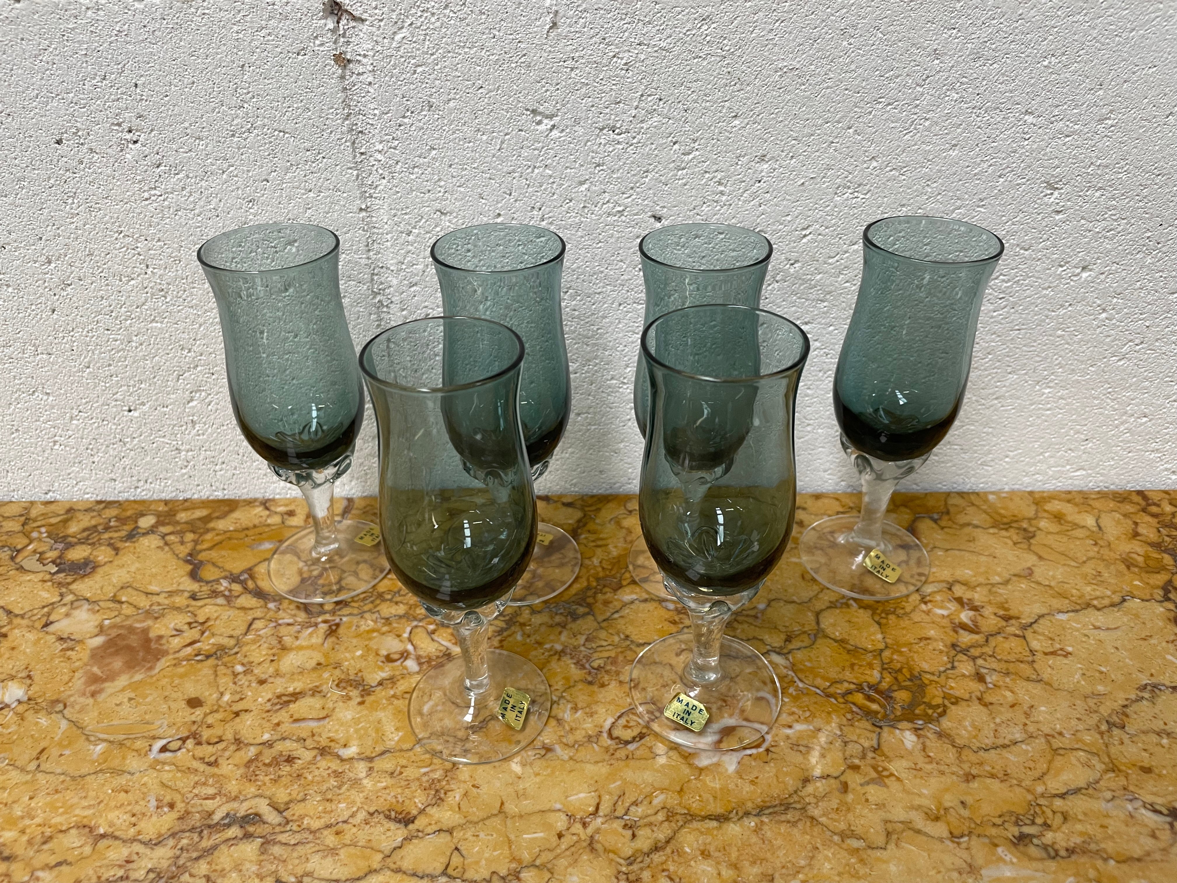 Set of Six Italian Coloured Glasses in Orig Box | Antique & Vintage | Moonee Ponds Antiques | Australia Wide Delivery